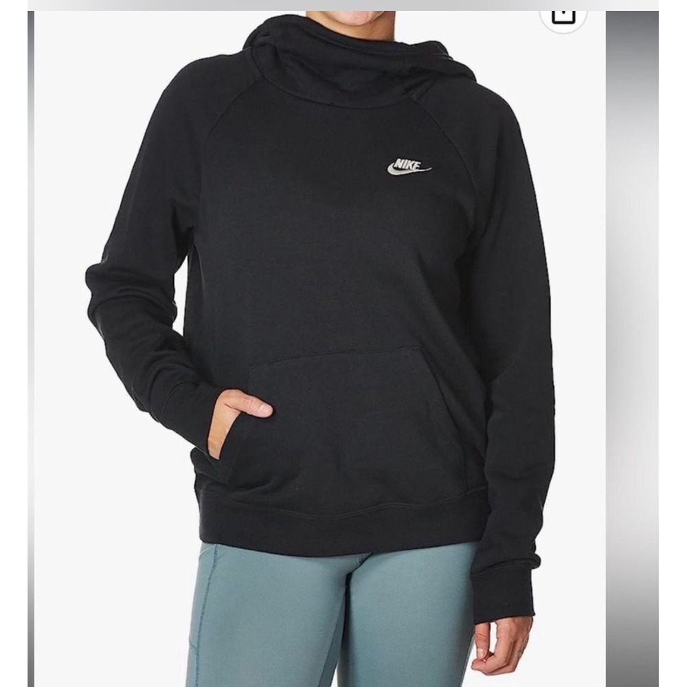 Nike Womens Sportswear Essential Funnel Neck Fleece‎ Hoodie Black XXL BV4116-010